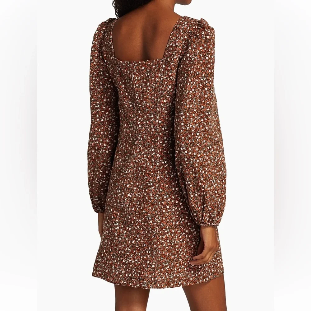Free People Call Me Cord Corduroy Floral Mini Dress NEW WITH TAGS Sz 12 Y2K Boho